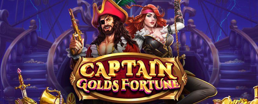 Join the search for Captain Golds Fortune as you sail the seas and hunt for buried treasure in this fun pirate-themed slot.