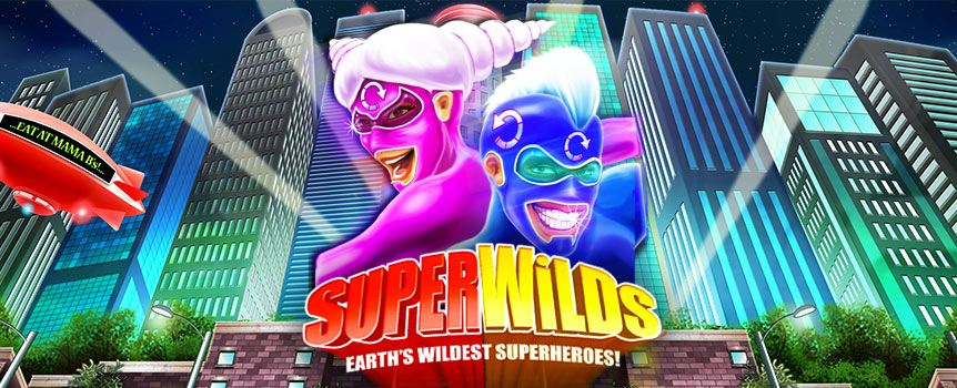 Use your powers for good with the Super Wilds online pokie. 

